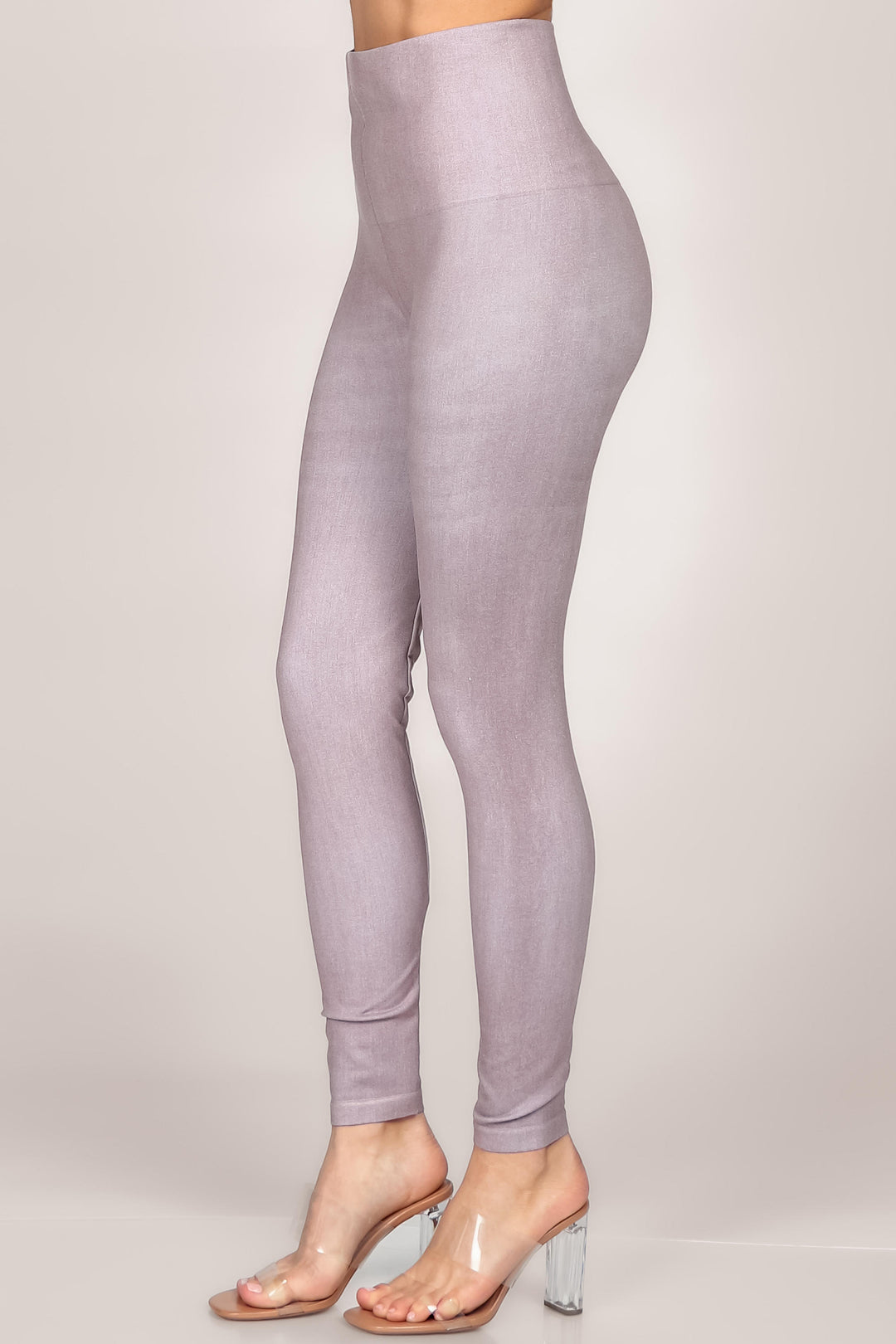 Lilac Denim Twill Full Length Legging