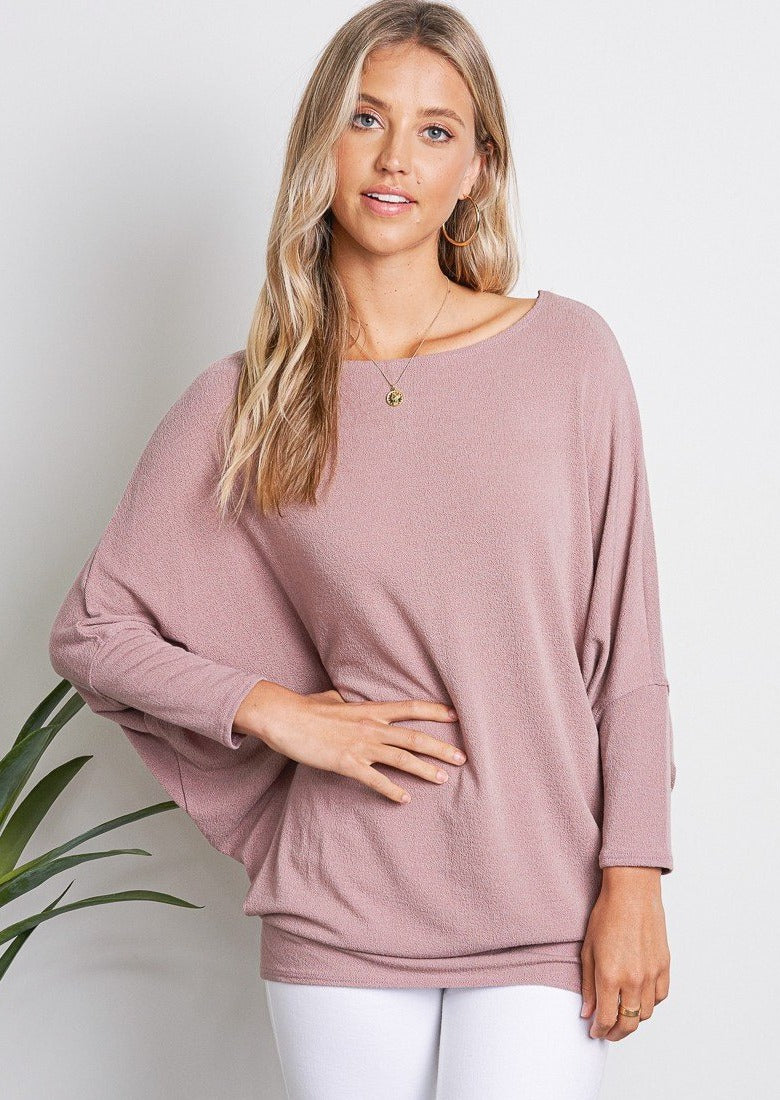 Jolie All Day Slouch Top (Mauve)