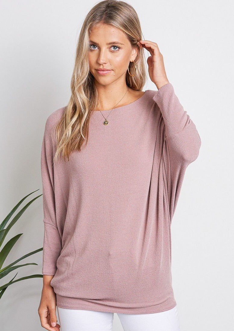 Jolie All Day Slouch Top (Mauve)