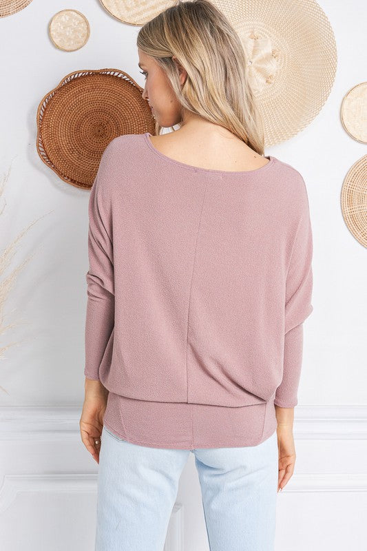 Jolie All Day Slouch Top (Mauve)