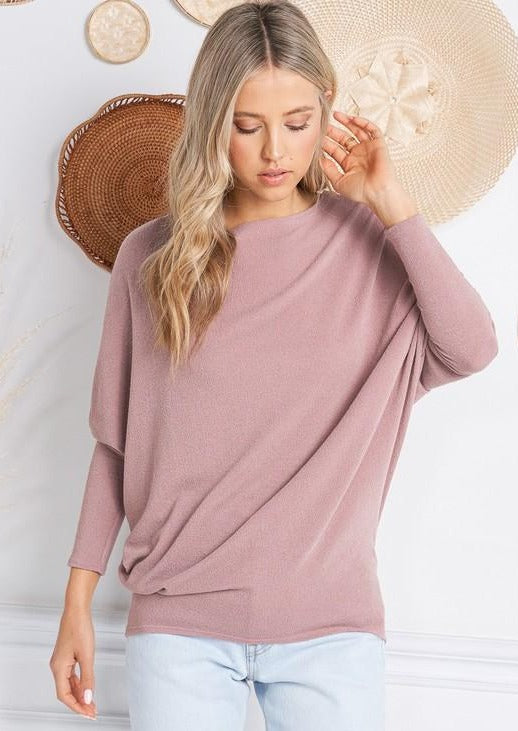 Jolie All Day Slouch Top (Mauve)