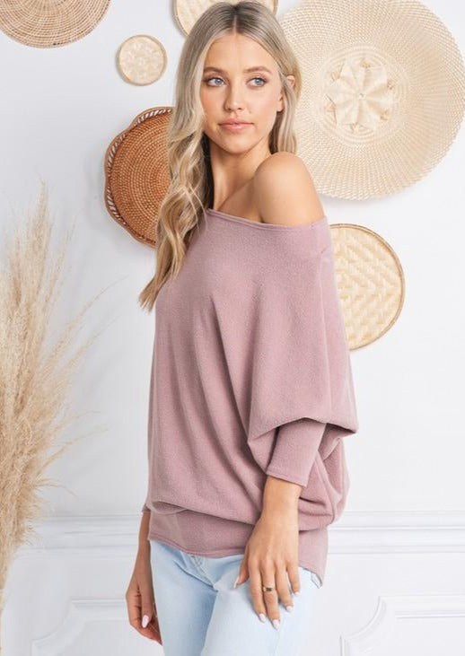 Jolie All Day Slouch Top (Mauve)