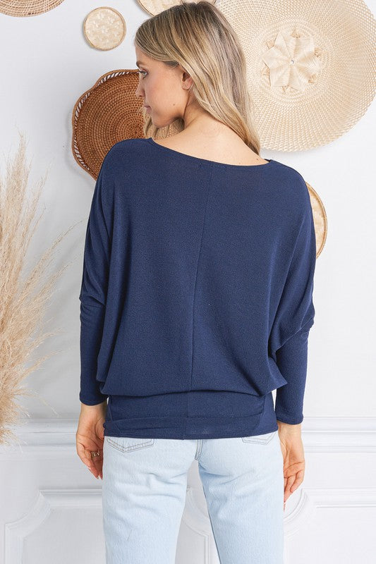 Jolie All Day Slouch Top (Navy)