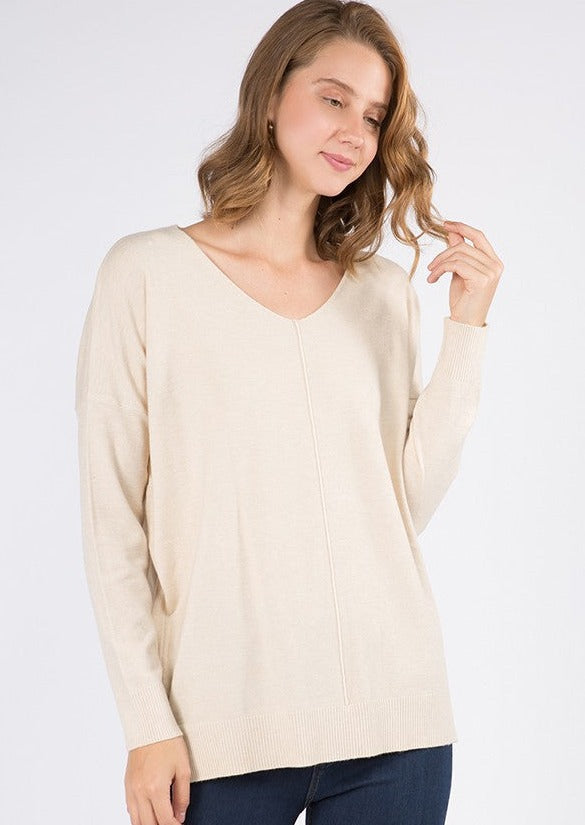 Comfy As Can Be Sweater (Heather Oatmeal)