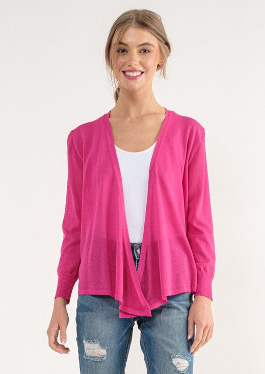 Cielo Multi Tie Cardigan (Hot Pink)