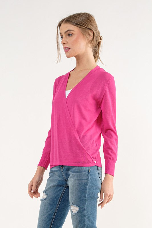 Cielo Multi Tie Cardigan (Hot Pink)