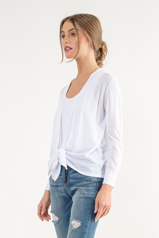 Cielo Multi Tie Cardigan (White)