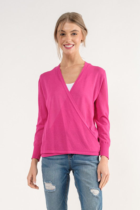 Cielo Multi Tie Cardigan (Hot Pink)