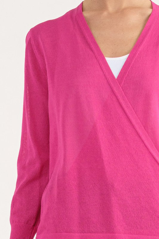 Cielo Multi Tie Cardigan (Hot Pink)