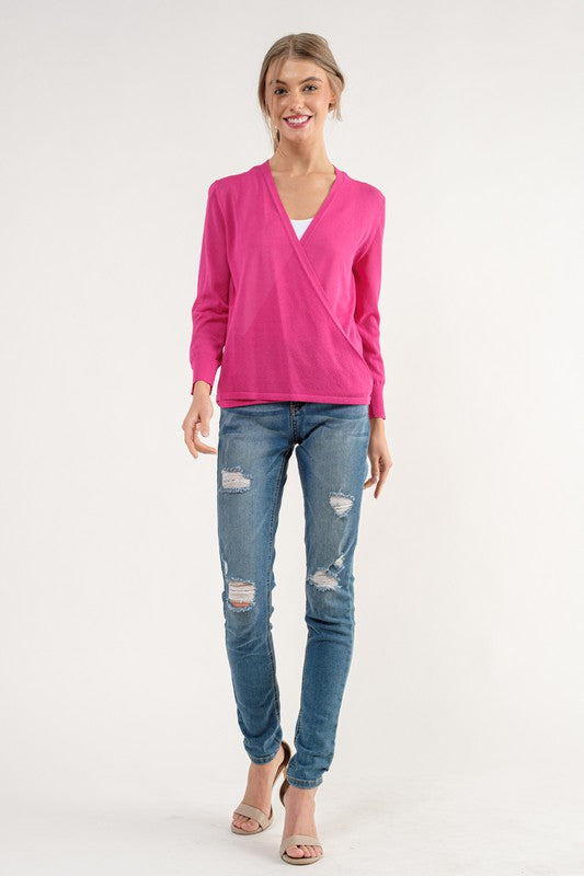 Cielo Multi Tie Cardigan (Hot Pink)