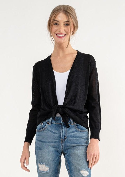 Cielo Multi Tie Cardigan (Black)