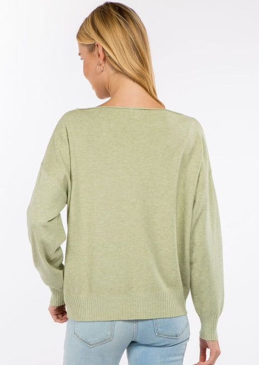 Dreamy Lounge Knit Sweater (Heather Kiwi)
