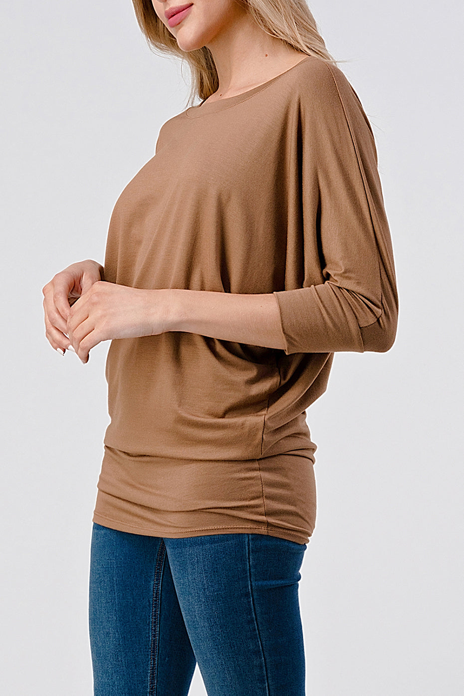 Natural Vibe Modal Round Neck Top (Cocoa)