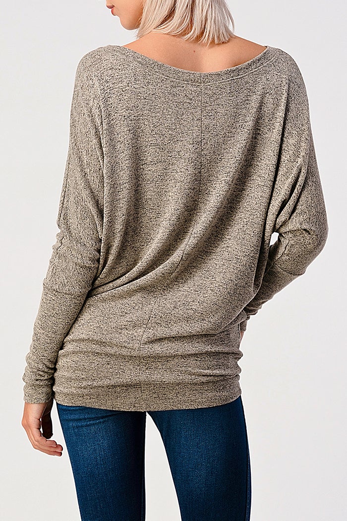 Natural Vibe Knit Long Sleeve (Heather Taupe)