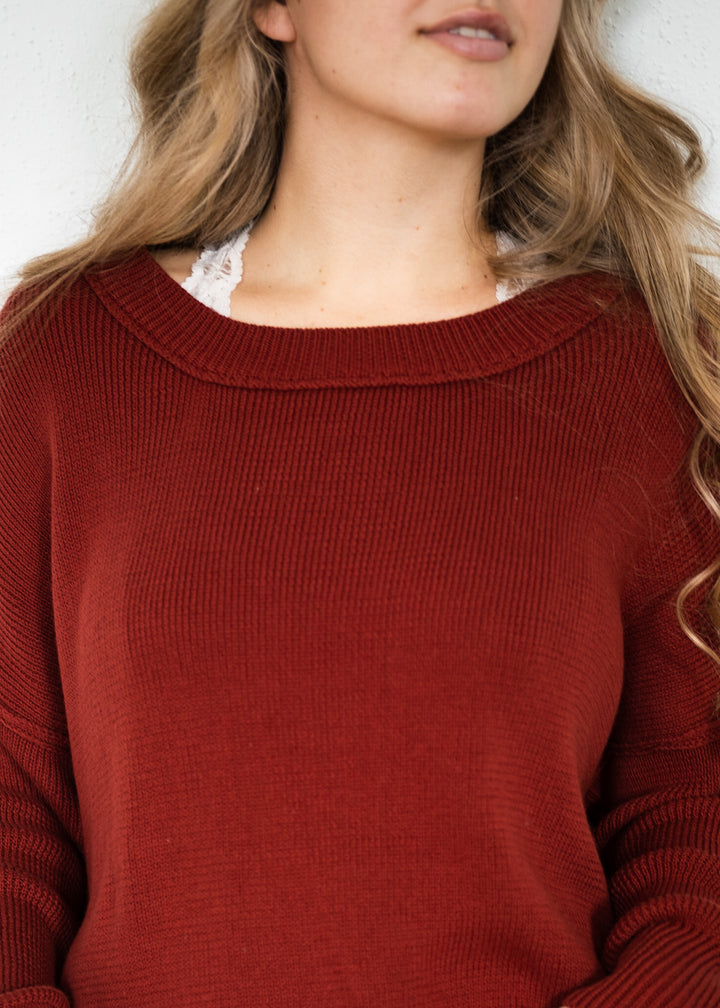 My Cozy At Home Sweater (Red Bean)