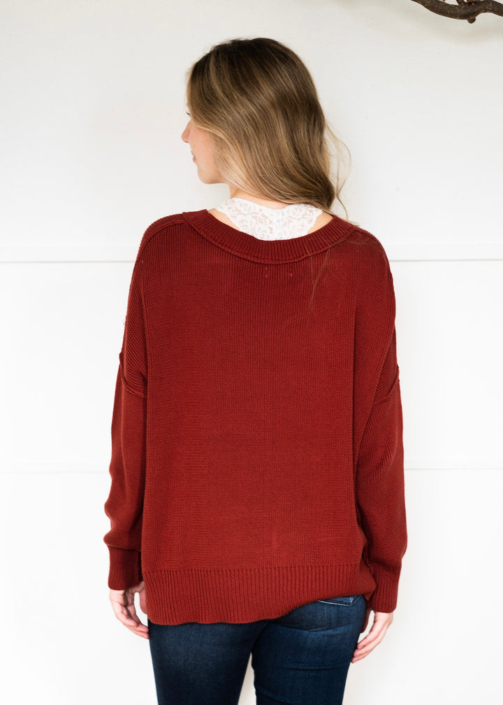 My Cozy At Home Sweater (Red Bean)