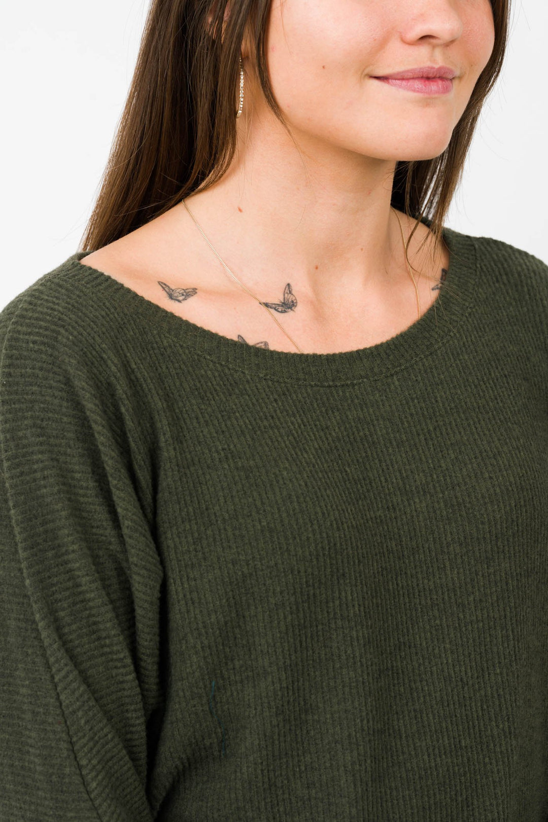 Natural Vibe Brushed Rib Top (Olive)