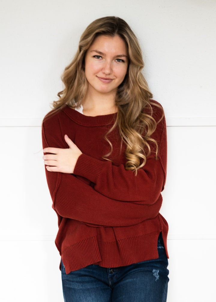 My Cozy At Home Sweater (Red Bean)