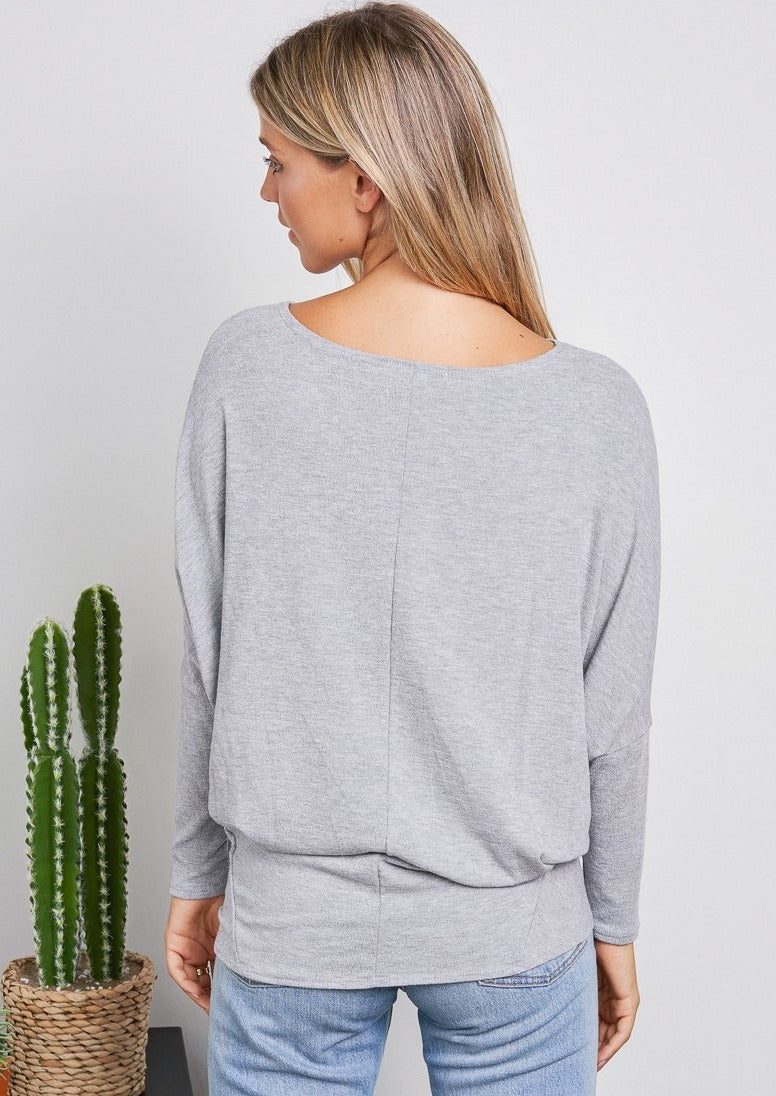 Jolie All Day Slouch Top (Heather Grey)
