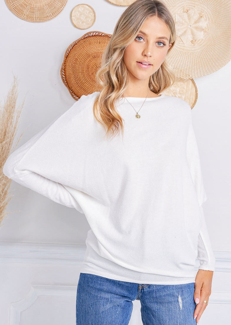 Jolie All Day Slouch Top (Ivory)
