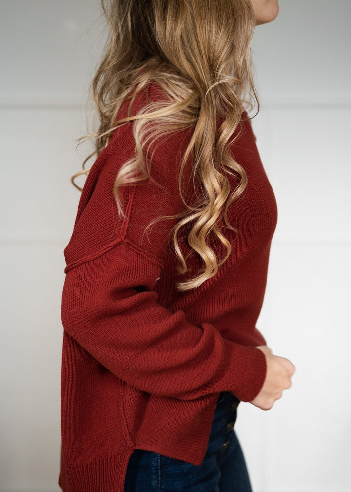My Cozy At Home Sweater (Red Bean)