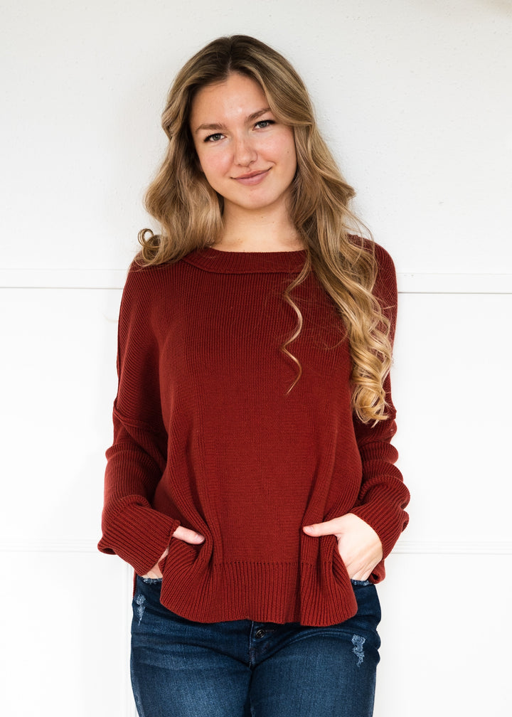 My Cozy At Home Sweater (Red Bean)
