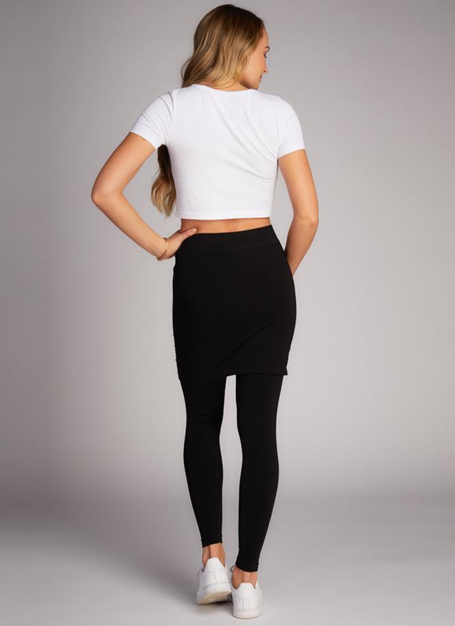 Leggings with skirt attached sale hot sale