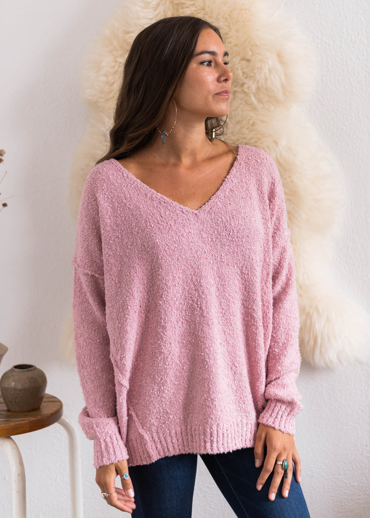 My Cozy Fuzzy Teddy Sweater (Pink)