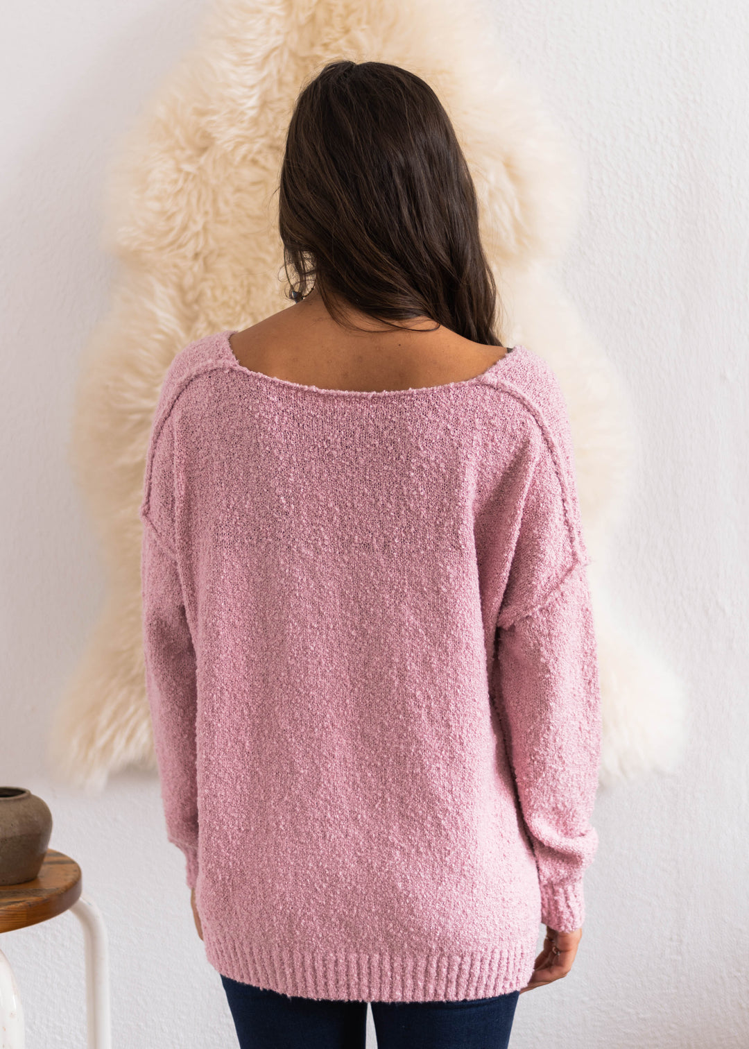 My Cozy Fuzzy Teddy Sweater (Pink)