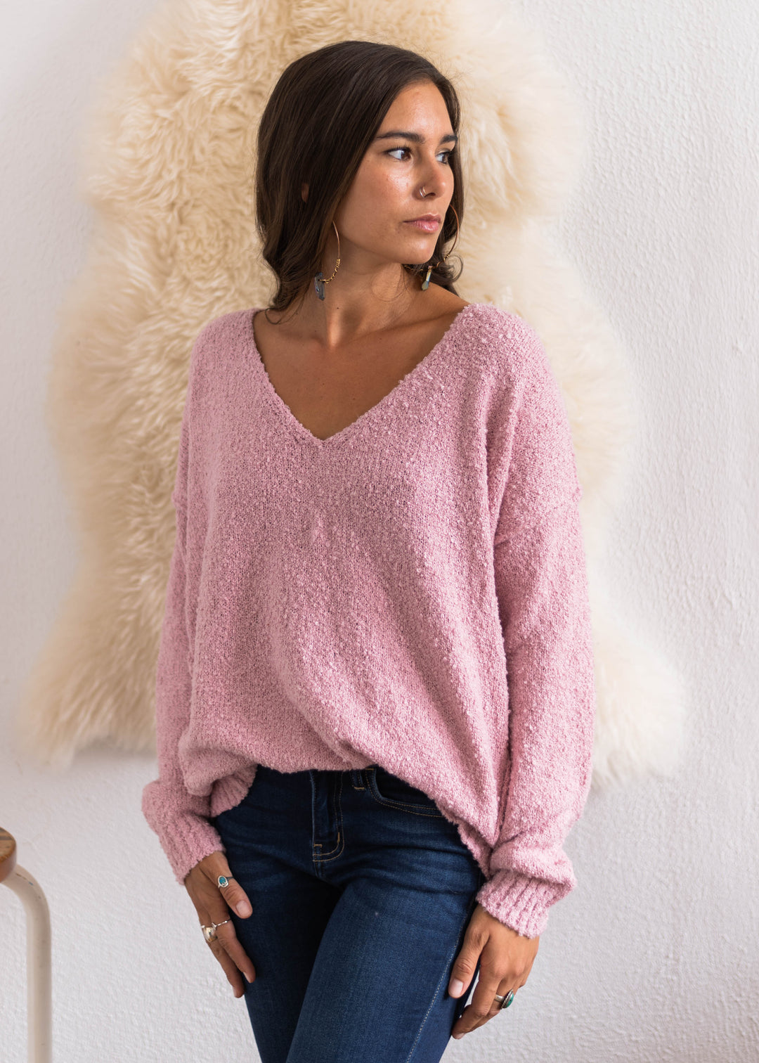 My Cozy Fuzzy Teddy Sweater (Pink)