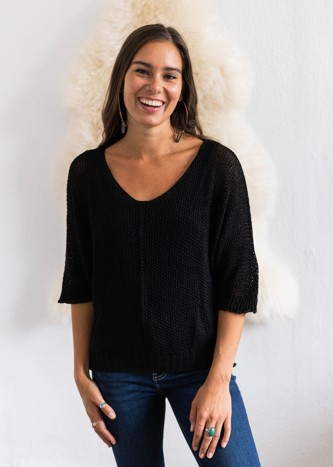Meo Loose Knit Sweater (Black)