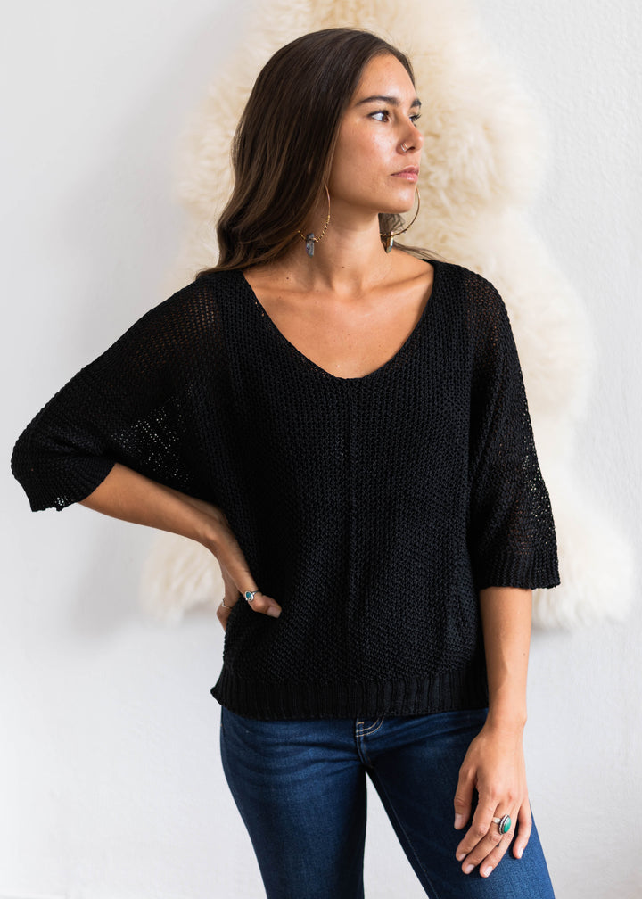Meo Loose Knit Sweater (Black)