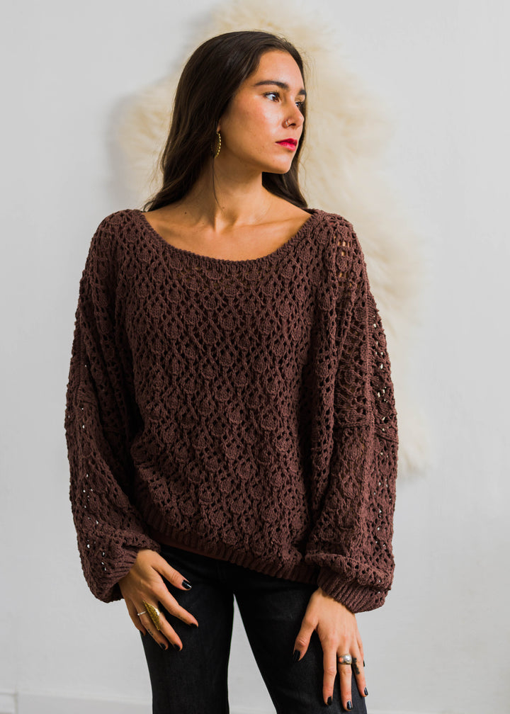 My Cozy Tea Time Sweater (Chocolate)