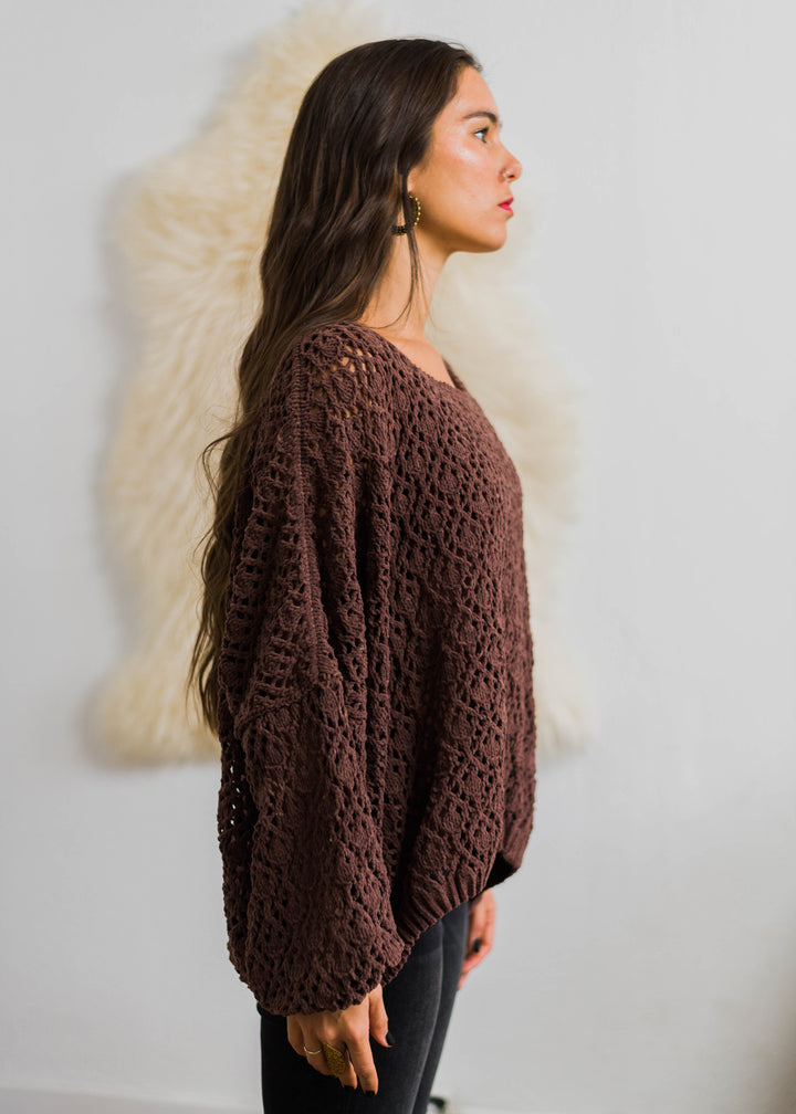 My Cozy Tea Time Sweater (Chocolate)