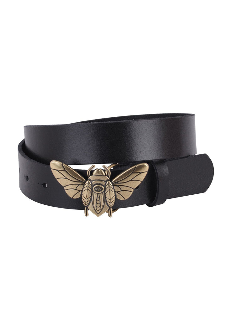 Most Wanted Bee Buckle Leather Belt (Black)