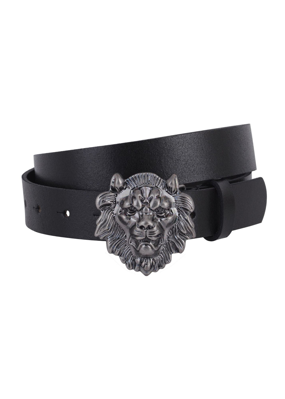 Most Wanted Lion Buckle Leather Belt (Black)