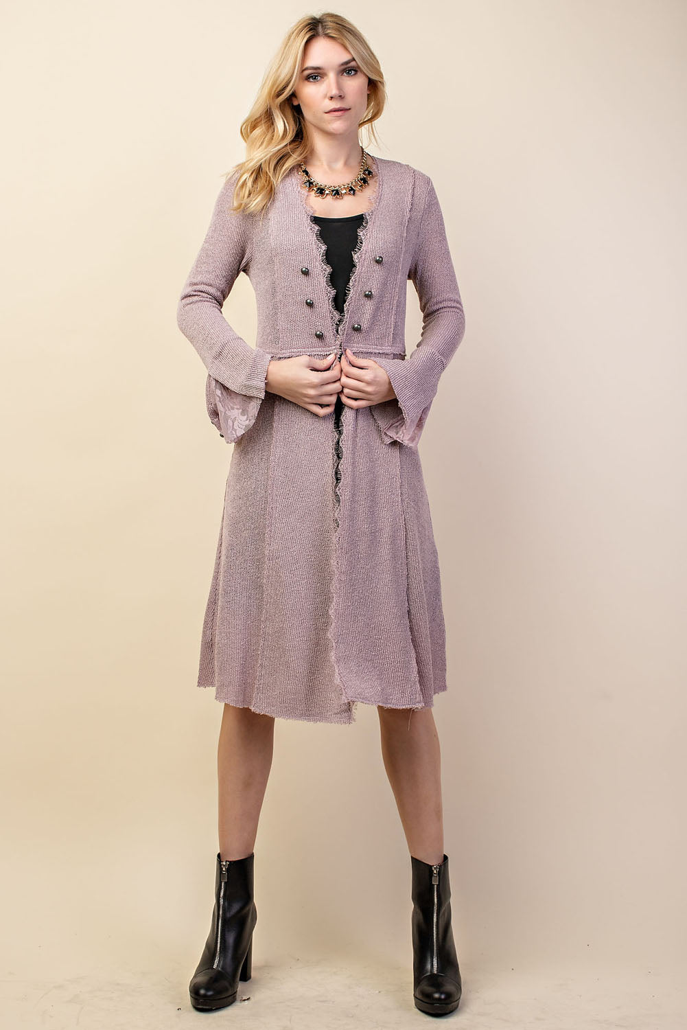 Vocal Macy Cardigan (Mauve)