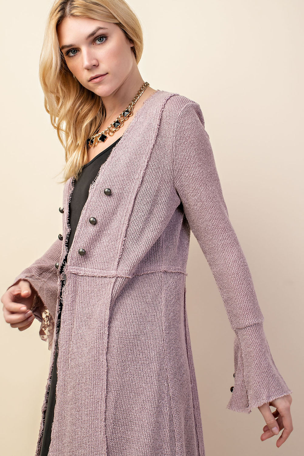 Vocal Macy Cardigan (Mauve)