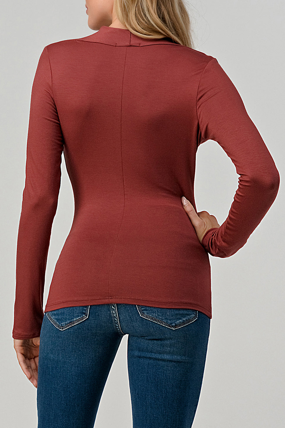 Natural Vibe Modal Wrap Blouse (Red Clay)