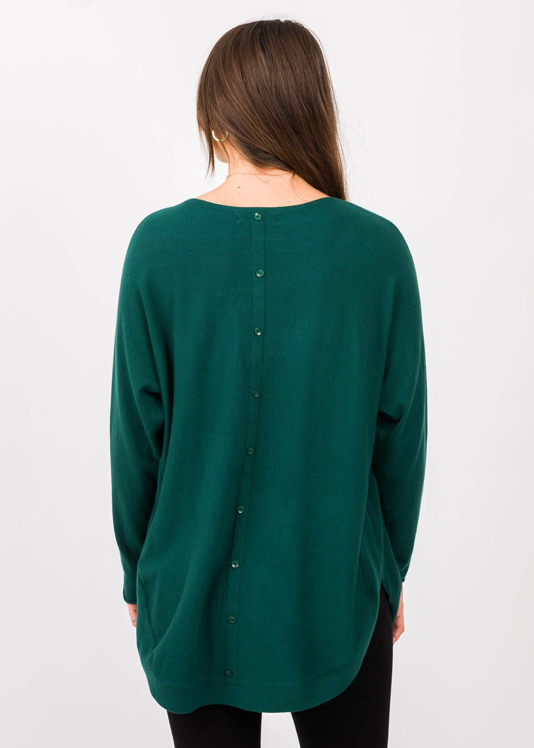 Meo Oversized Button Sweater (Emerald)