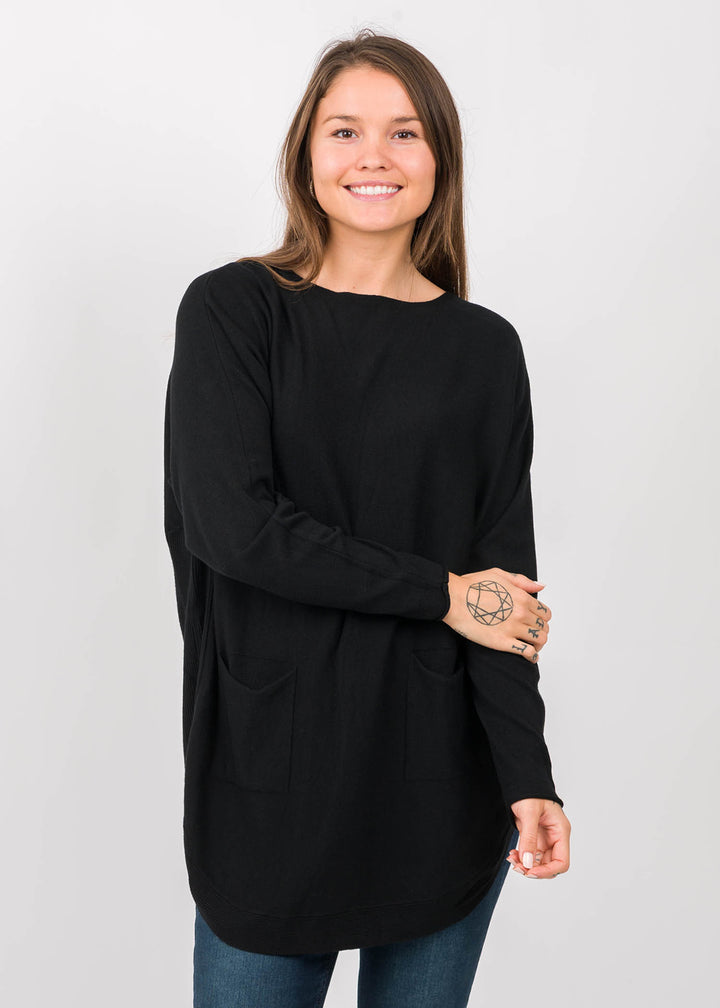 Meo Oversized Button Sweater (Black)