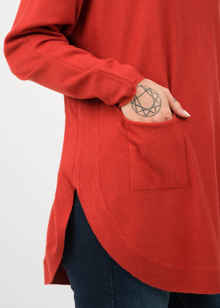 Meo Button Oversized Sweater (Rust)