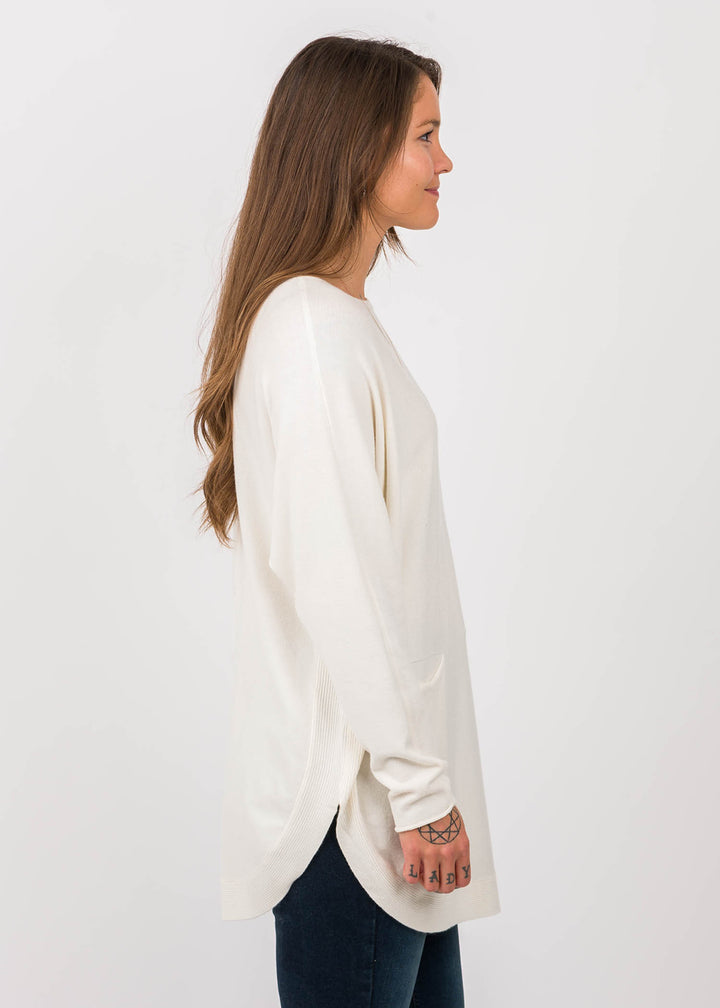 Meo Button Oversized Sweater (Ivory)