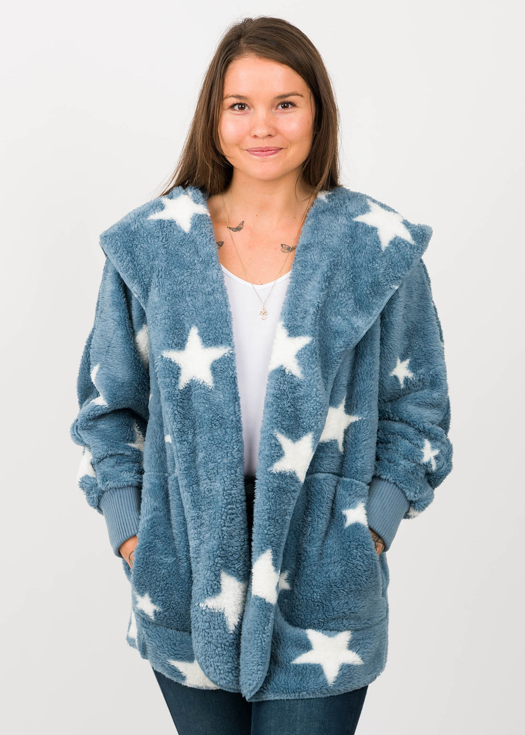 Teddy Bear Plush Cardigan (Starry Night)