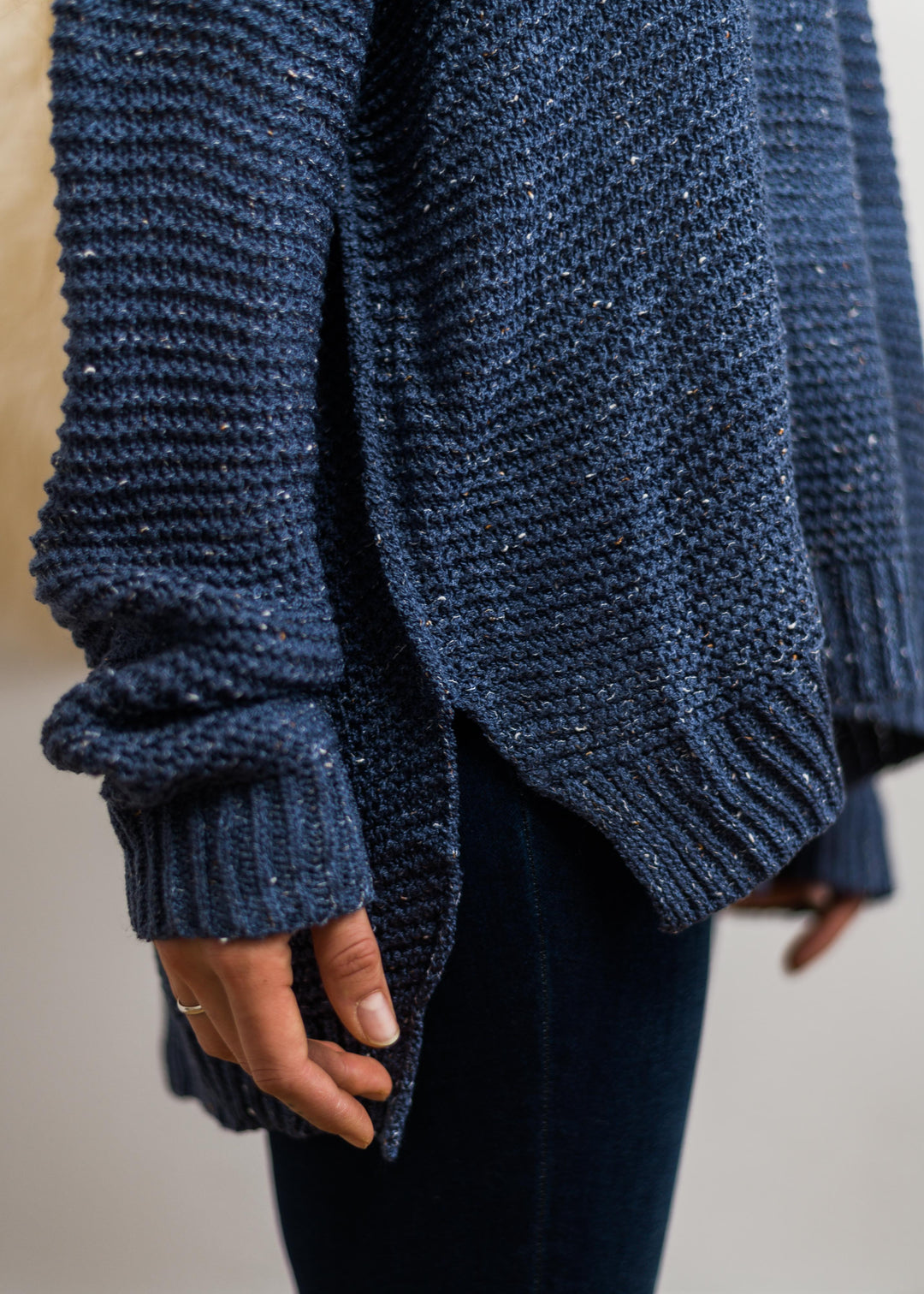 My Cozy Speckled Sweater (Blueberry)
