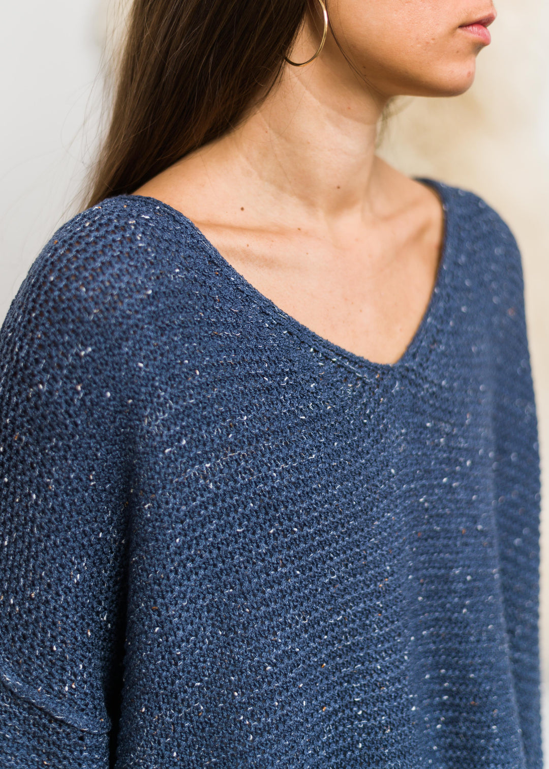 My Cozy Speckled Sweater (Blueberry)