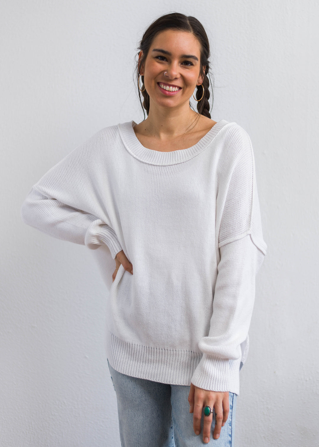 My Cozy At Home Sweater (White)