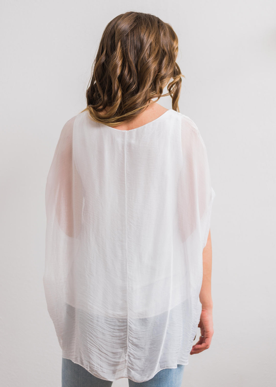 Natalie Silk Tee (White)