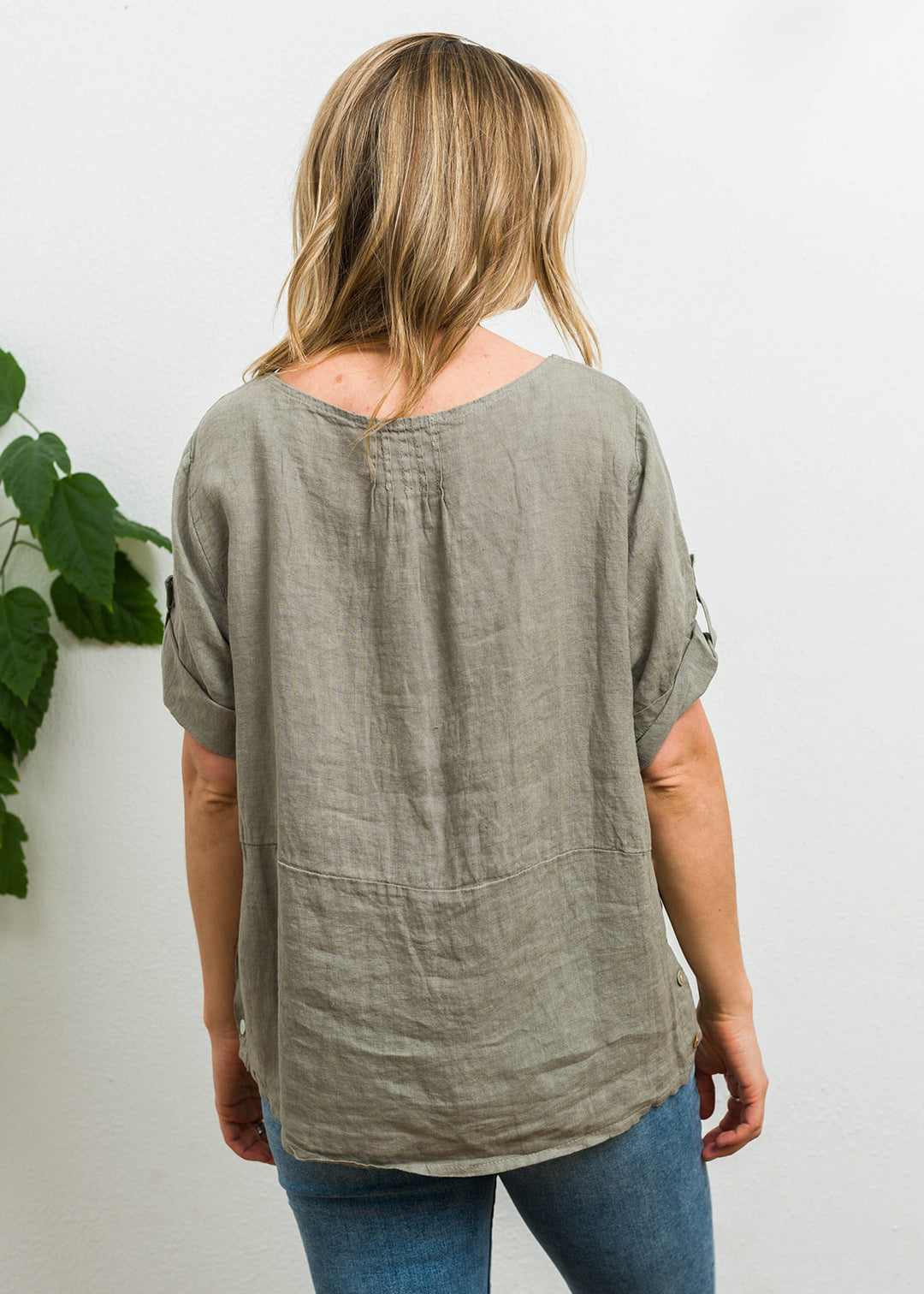 Meo Linen Button Tee (Taupe)