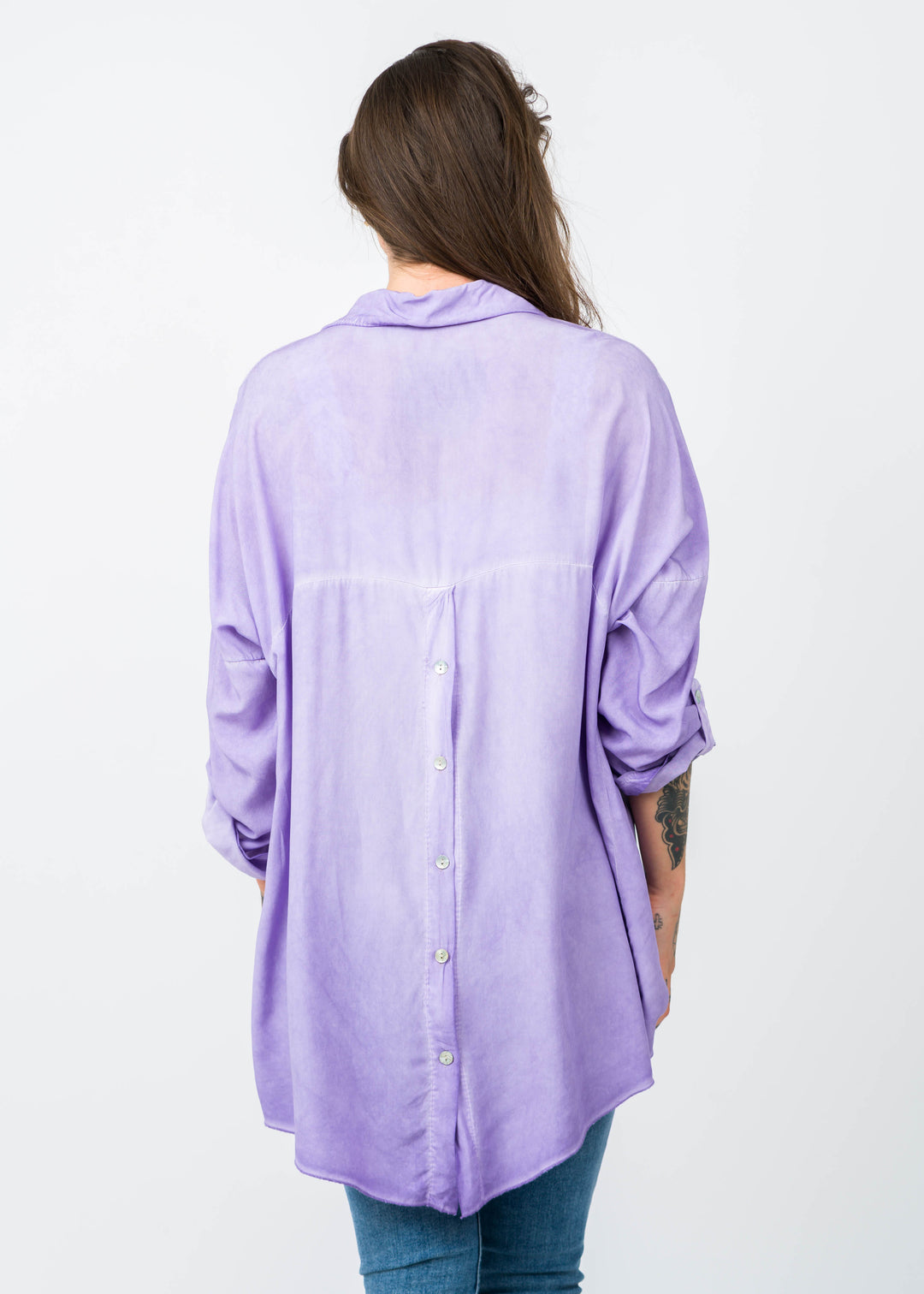 Oversized Boyfriend Shirt (Purple Orchid)